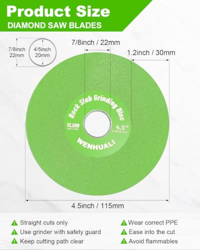 4.5 Inch 6 Pcs Diamond Rock Slab Grinding & Cutting Disc - size: 4.5 Inch(Standard)