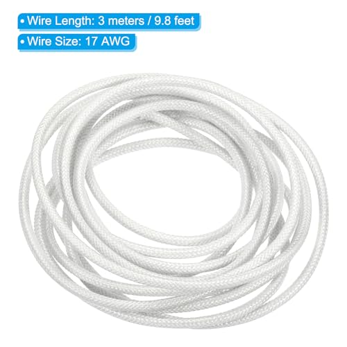 PATIKIL 9.8Ft 17AWG Electronic Wire, -30 to 200 Degrees Celsius Insulated High Temperature Resistant Electrical Flexible Silicone Cable for Lamp Boiler Heater, White - color: White, size: 17AWG