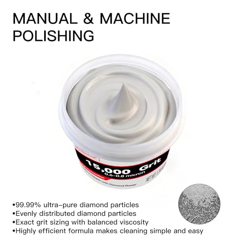 Diamond Paste Polishing Compound, 15,000 Grit, 50 G/1.76 Oz, Mirror Finish - size: 15,000Grit, style: 1.78 oz (50g)