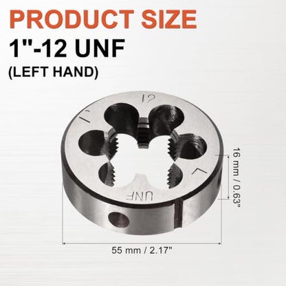 1"-12 UNF Round Threading Die Left Hand Alloy Steel - size: 1"-12 UNF