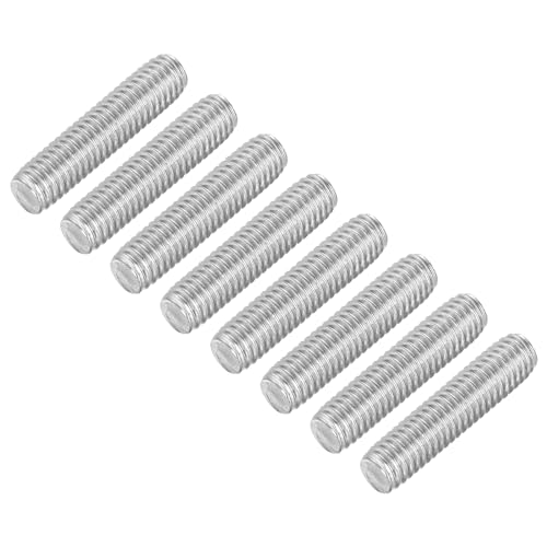 uxcell 8Pcs Fully Threaded Rod, M6 x 25mm 304 Stainless Steel Right Hand Thread Bar Studs M6-1 Thread Pitch for Furniture Machinery Assembly - size: M6 x 25mm