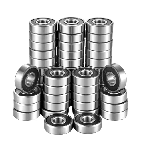 hamiey 50 pcs 608-2rs Ball Bearings 8x22x7mm, Double Rubber Sealed