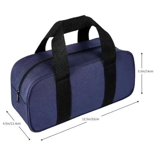 Heavy Duty Tool Bag, Waterproof Tool Organizer with Wide Open Mouth for Electrician, Carpenter, Mechanic & BBQ - Durable Oxford Cloth Construction, Portable Tool Tote (1, Blue) - color: Blue