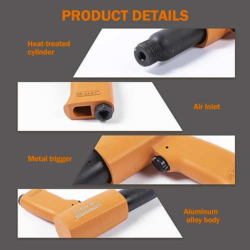 UW-AH250P Long Barrel Air Hammer Kit with Quick Change Retainer and 4 Chisels, 3-5/8 Inch Stroke, 2200 BPM, Light weight (AH250P - Long Barrel) - style: UW-AH250P Long Barrel