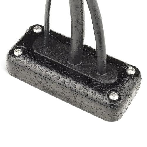 Multi-Cable Rectangle Cable Gland | Marine Grade Waterproof Cable Seal - color: Black Powder Coated Stainless Steel