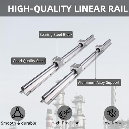 2Pcs Linear Rail 1800mm Linear Slide Rail with 2 Fully Supported Linear Rail and 4 SBR16UU Bearing Blocks CNC Kit, Linear Rails and Bearings Kit for Automated Machines(SBR16-1800mm) - size: 1800mm, style: SBR16