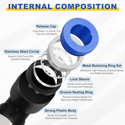 5Pcs Male Elbow Push to Connect Fitting Fit 12mm OD Tube 1/8" NPT - color: Blue, size: 12mm OD x 1/8" NPT