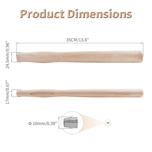 2 pcs Premium Oak Hammer Handle Replacement 35cm Long - size: 2Pcs 35cm ball peen