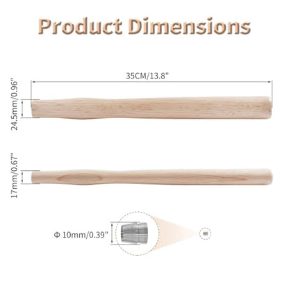2 pcs Premium Oak Hammer Handle Replacement 35cm Long - size: 2Pcs 35cm ball peen