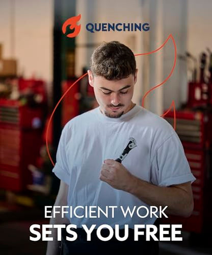 QUENCHING Self Adjusting Crowfoot Wrench, 7.5" Auto Jaw 5/16" to 11/16", 8 to 17 mm, Rust Resistant & Power Grip, Space-Saving Alternative to Wrench Sets for Car and Home Repairs - size: 7.5" Wrench