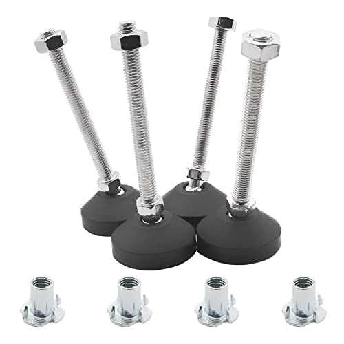 Luomorgo M8 Leveling Feet with T-Nut, D50 x M8 x H80, 4 Pcs - size: D50 x M8 x H80