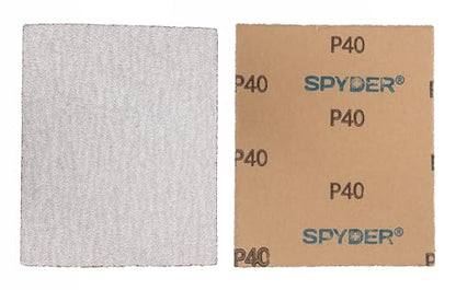 Spyder 8-Sheets Aluminum Oxide 40 Grit Sandpaper with Stearate, for 1/4-Sheet Palm Sander, 4.5 x 5.5 Inch, Wet Dry Abrasive for Wood, Metal, Plastic (500028)