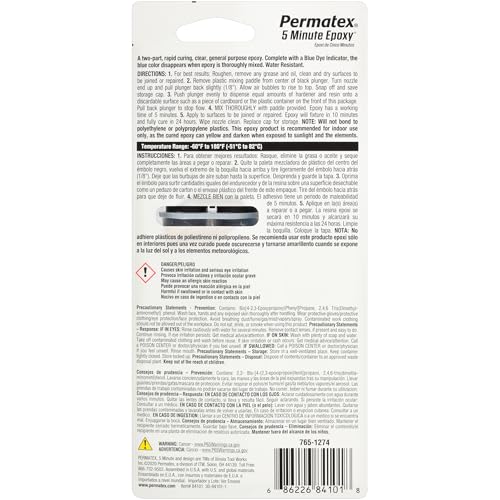 Permatex 84101 PermaPoxy 5 Minute General Purpose Epoxy, 0.84 oz. - size: 0.84 Ounce, style: Gel