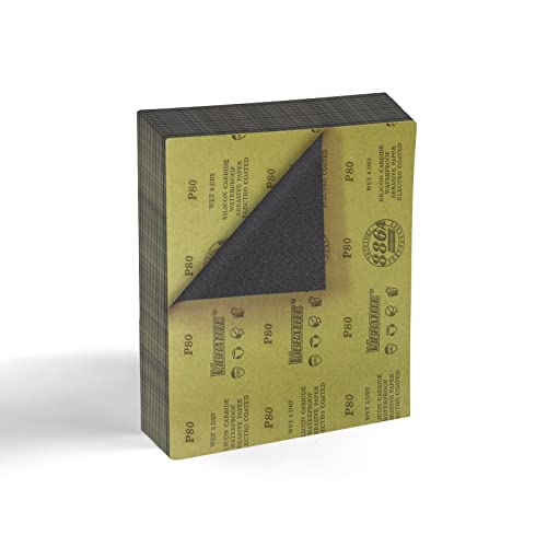 MAXAMN 80 Grit Sandpaper Sheets, 15Pcs 9 x 11 Wet Dry Sandpaper, for Wood - style: 80 Grit