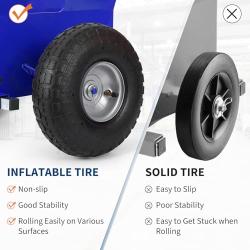 600 LBS Panel Dolly, Door Dolly Adjustable Drywall Mover with 10" Tires - size: Blue-1 PCS