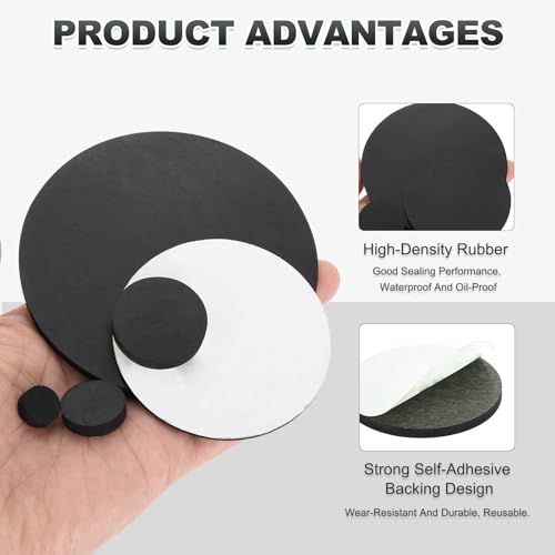 PATIKIL Non Slip Furniture Pads 2-3/8" (60mm x 2mm), 10 Pcs Adhesive Backed Round Rubber Feet Anti-Scratch Rubber Furniture Grippers for Hardwood Floor Electronics Bed Drawers DIY - size: 60mm x 2mm