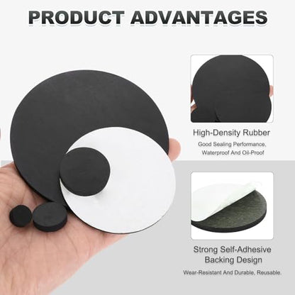 PATIKIL Non Slip Furniture Pads 2-3/8" (60mm x 2mm), 10 Pcs Adhesive Backed Round Rubber Feet Anti-Scratch Rubber Furniture Grippers for Hardwood Floor Electronics Bed Drawers DIY - size: 60mm x 2mm