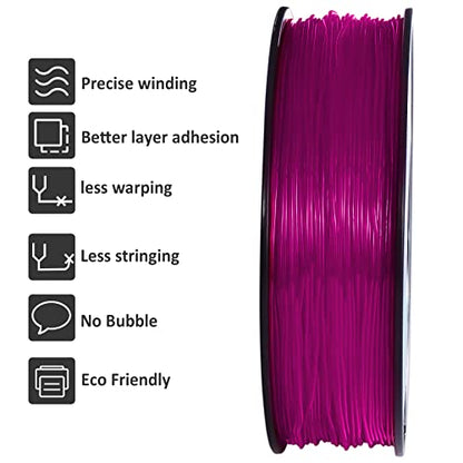 GIANTARM 95A TPU 3D Printer Filament 1.75mm, 1kg, Clear Pink, +/- 0.03mm - color: Tpu-pink