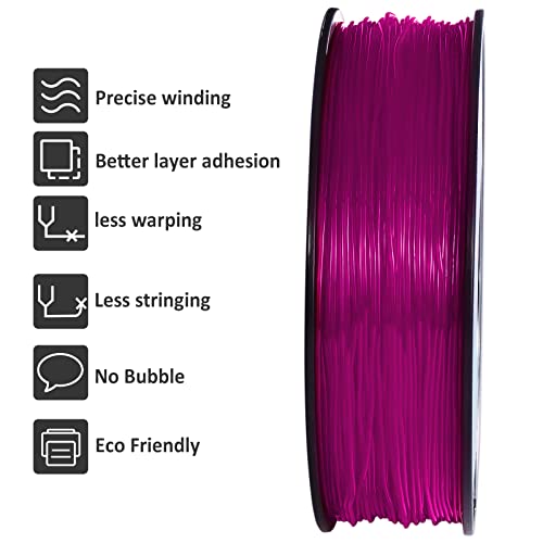 GIANTARM 95A TPU 3D Printer Filament 1.75mm, 1kg, Clear Pink, +/- 0.03mm - color: Tpu-pink