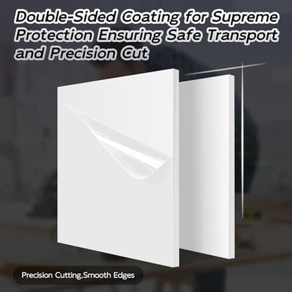 HDPE Sheet 1/2" Thick - 24"x24" HDPE Plastic Sheet, White Plastic Sheet for Crafts, DIY Projects, and Industrial Use - size: 24" x 24"