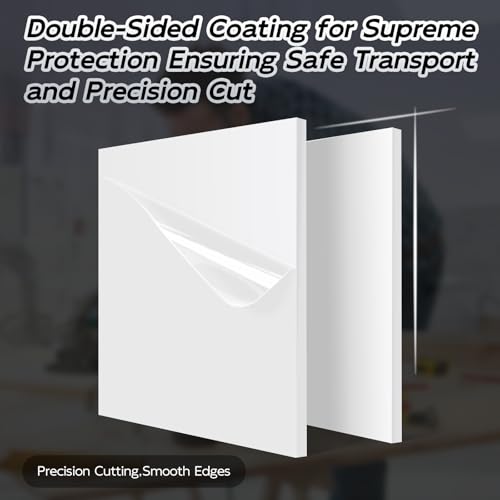 HDPE Sheet 1/2" Thick - 6"x12" HDPE Plastic Sheet, White Plastic Sheet for Crafts, DIY Projects, and Industrial Use - size: 6" x 12"