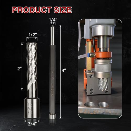 ANGELSWORD M2 HSS Annular Cutter,Diameter 1/2" x Depth 2",Mag Drill Bit - size: B. 1/2" Diameter, style: HSS 2" Cut Depth
