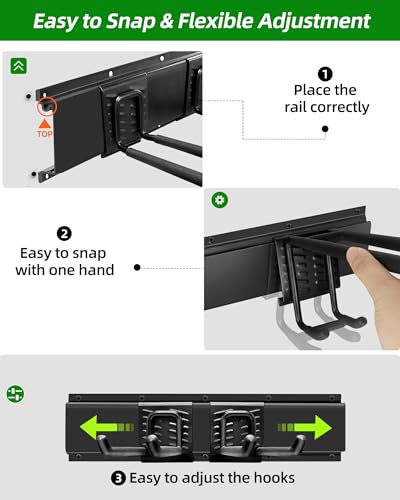 PIYILO 64 in Garage Tool Organizer Wall Mount, Adjustable Tool Storage Rack - size: 64 inch 10-Hook