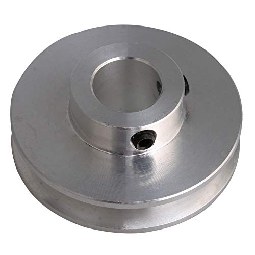 4.1x1.6x1.2cm Silver Aluminum Alloy 1.2cm Fixed Bore Single V-shape Pulley Wheel for Motor Shaft 0.3-0.5cm PU Round Belt - size: 41*12mm