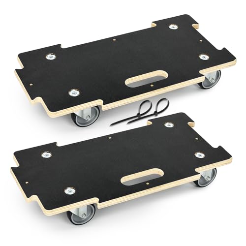 1100LB Heavy Duty Moving Dolly Cart - 2 Pack with 3" TPR Wheels- Spliceable - size: Spliceable(2 Pack)