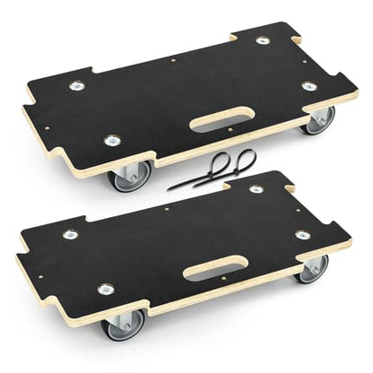 1100LB Heavy Duty Moving Dolly Cart - 2 Pack with 3" TPR Wheels- Spliceable - size: Spliceable(2 Pack)
