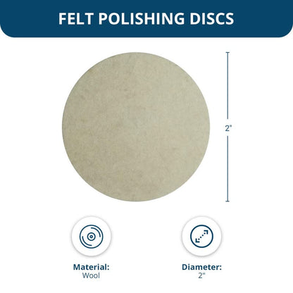 Benchmark Abrasives 2 Inch Sanding Discs Felt Quick Change Wool Buffing Pad for Drill & Die Grinder - Surface Conditioning Tool for Deburring, Polishing, Buffing Polishing Wheel for Drill - 10 Pack