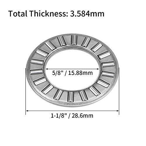 uxcell 5pcs TC1018 Thrust Needle Roller Bearings with Washers 5/8" Bore