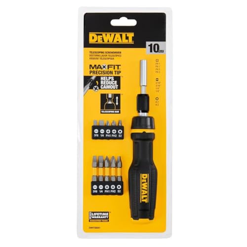 DEWALT Max Fit Telescoping Ratcheting Multi-Bit Combination Screwdriver Set (10-Piece) DWHT68001