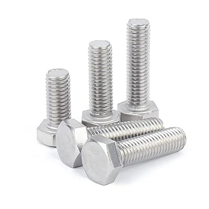 3/8-16 × 2" Hex Head Screw Bolt, 304 Stainless Steel 18-8, Full Thread, Coarse Thread UNC, ASME B18.2.1, 10 Pcs-Pack - size: 3/8-16 × 2" (10pcs)