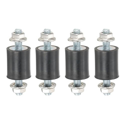 PATIKIL M5 15x15mm Rubber Isolator Mounts, 4 Pcs Rubber Studs Shock Absorber Anti-Vibration Isolation Damping Mounts with Lock Nuts for Motor, Air Compressor, Engines (35mm Height) - size: M5-15x15x35mm