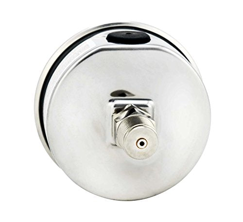 1-1/2" Pressure Gauge, Stainless Steel Case, Chrome Plated Brass Connection, Lqiuid Filled, Vacuum -30 Hg/0, Back Mount 1/8" NPT - style: -30 inHg