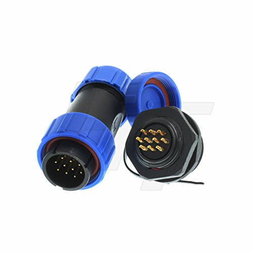 HangTon HE21 10 Pin Circular Connector Waterproof Aviation Cable Plug & Panel Mount Socket for LED Power Marine Equipment