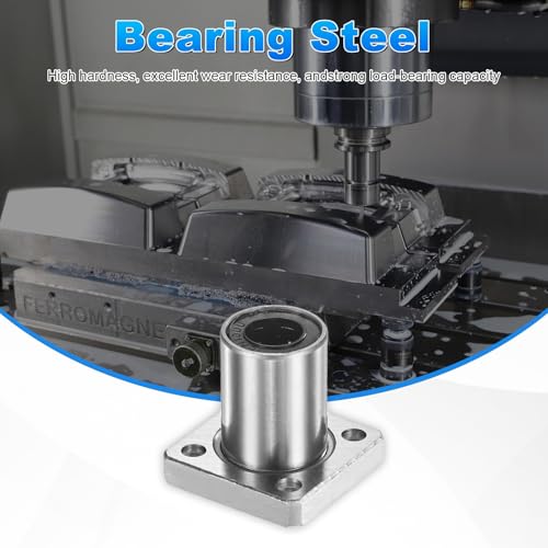 PATIKIL LMK10UU Linear Ball Bearings 10mm Bore Dia 19mm OD 29mm Long 5mm Hole, 4Pcs Round Flange Linear Motion Bushing Double Side Rubber Sealed Rod Liner Shaft for CNC Machine 3D Printer - size: 10mm
