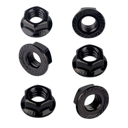 Black 1/2"-13 Serrated Flange Hex Nuts, 304 Stainless Steel 18-8, Coarse Thread UNC, Full Thread, Pack of 10 - color: Black, size: 1/2"-13(10Pcs)