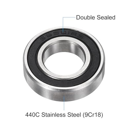 uxcell 2Pcs S6901-2RS Deep Groove Ball Bearings 12mm x 24mm x 6mm Double Sealed 440C Stainless Steel (ABEC3) - size: 12mm x 24mm x 6mm