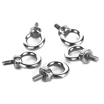 5Pcs 304 Stainless Steel M6 Male Thread Machinery Lifting Ring Eye Bolts