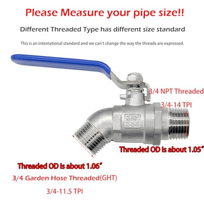 beduan 304 SS 3/4 NPT Male Garden Hose Bibb Outdoor Faucet Spigot 2PCS - size: 3/4 MPT