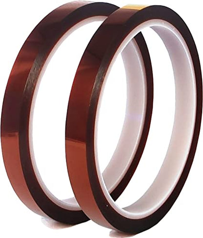 Hoerev 2 Rolls 3/4 Inch 19mm X 33m 108ft 3D Polyimide Heat Tape,Heat Resistant,Heat Transfer,Thermal,Sublimation,Heat Vinyl Press,No Residue,High Temperature Tape,Electronics,Soldering,Circuit Board - size: 3/4 Inch 19mm 2 rolls