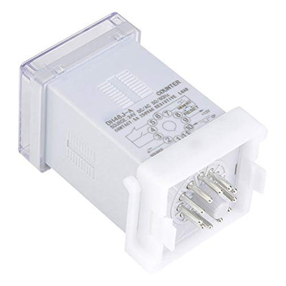 Digital Counter, 11-Pin Digital Counter Delay Time Relay DH48JA 1-999900 11-Pin LED Auto Display Digital Counter for Remote Control, Communication, Automatic Control(24V AC/DC)