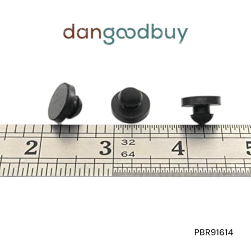 Fits 1/4" Hole - 9/16" Bumper Diameter - 1/8" Thick Material - Rubber Push-in Ridged Stem Bumper (4)