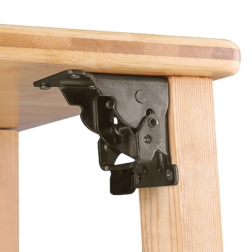 8 Pack Folding Leg Brackets, Folding Table Leg Bracket, Self-Locking Hinge, Foldable Support Bracket with Screws for DIY Tables, Beds, Folding Workbenches, by GENHAKON - size: 8 Packs
