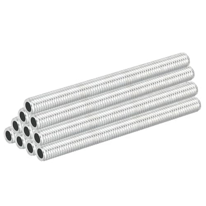 PATIKIL M8 Thread Carbon Steel Lamp Pipe, 10 Set 80 mm/3.15" Hollow Tube Thread Adapter Fasteners Hardware for Lamp Lights Chandelier Ceiling Light DIY, White Zinc Plating - size: M8x80mm