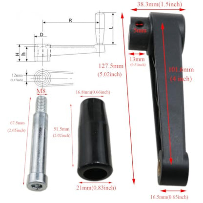 Folding Crank Handle, 12 mm Bore, 4 Inch Alloy Machine Lever