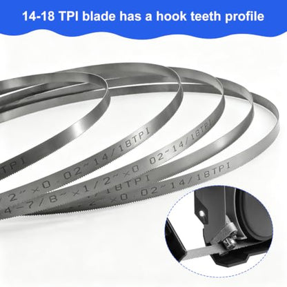44-7/8 inch Portable Bandsaw Blades 14/18 TPI, Replacement for DeWalt DW3986, Milwaukee 48-39-0561 Portable Band Saw, 44-7/8" x 1/2" x .020" 14/18 TPI, 5 Pack - size: 44-7/8" x 1/2" x .020", 14/18 TPI, 5-Pack