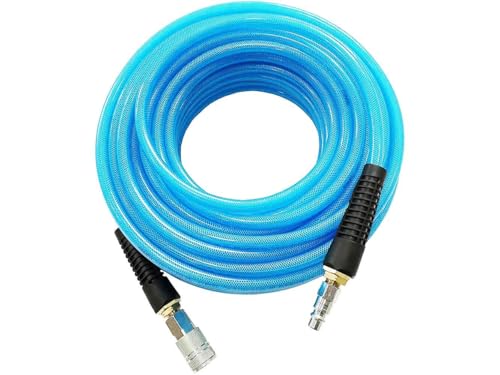 SANFU Polyurethane(PU) Reinforced 3/8”ID x 100ft, Air Hose, Blue(100’) - color: Blue, size: 100FT